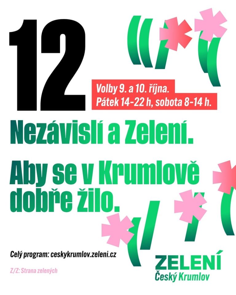 Celý náš program na jedné stránce. Dvanáct věcí, které chceme v Krumlově změnit: